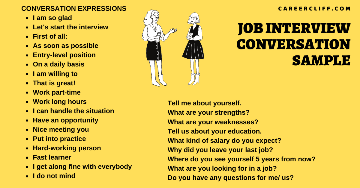 Job Interview Conversation: Questions, Answers Sample - CareerCliff