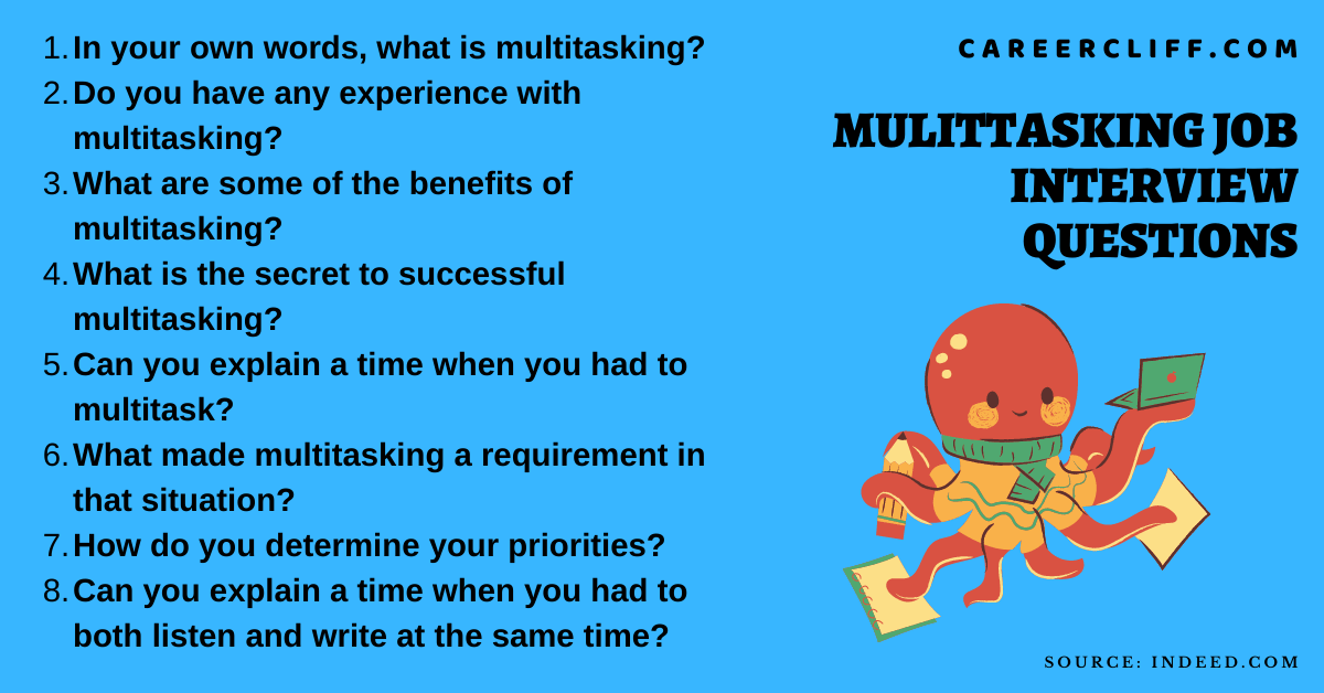 23 Job Interview Questions about Multitasking & Tips CareerCliff