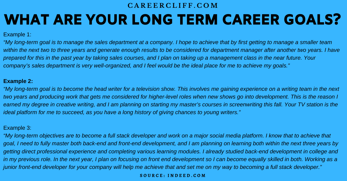 long term career objectives for phd