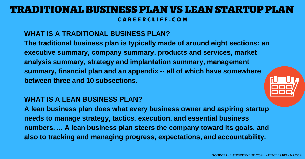 traditional business plan vs lean startup